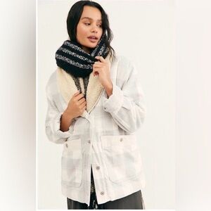 Free people Woodlands plaid Sherpa jacket